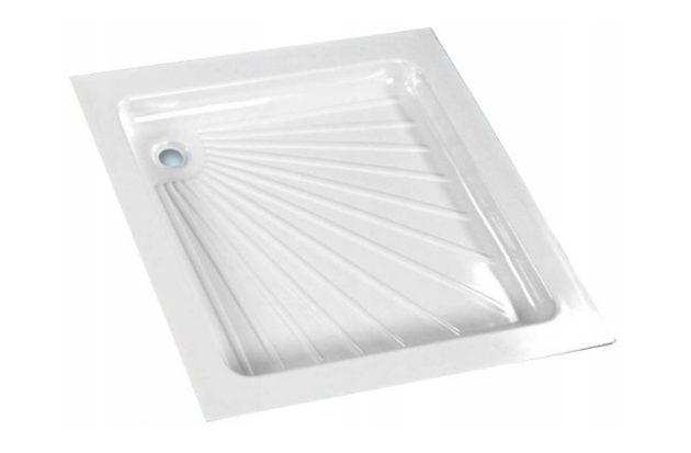 Brodzik prysznicowy 665 × 665 mm z krawędzią boczną – biały ABS