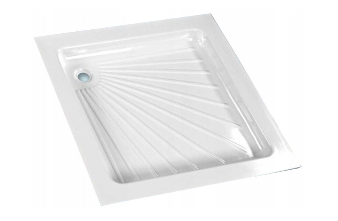 Brodzik prysznicowy 665 × 665 mm z krawędzią boczną – biały ABS