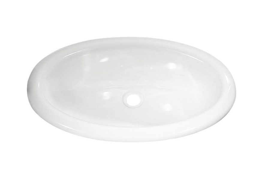 Owalna umywalka wpuszczana w blat z polistyrenu Comet 45x15cm