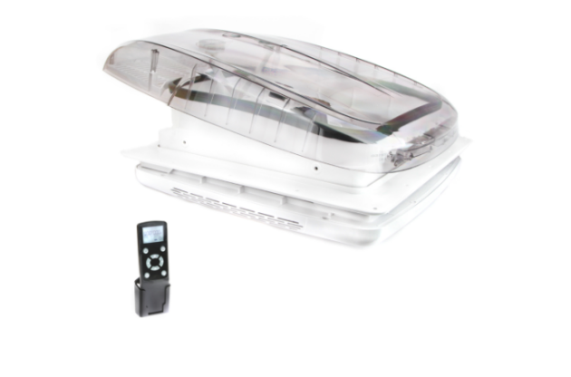 Plus Fan wentylator dachowy 40x40cm z roletą i LED przezroczysty