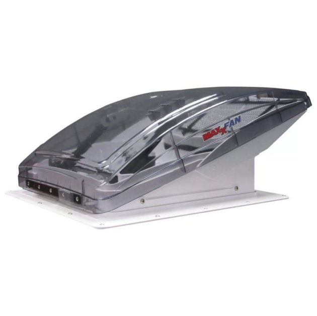Okno dachowe z osłoną przeciwdeszczową MaxxFan Deluxe Crystal - Can